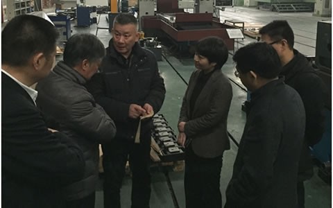 浦江縣委副書記、代縣長(zhǎng)俞佩芬一行考察杭機(jī)股份